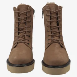 Lace up bootie with warm lining