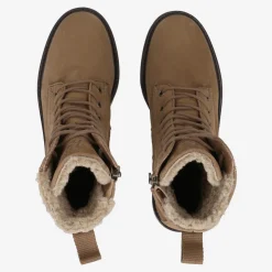 Lace up bootie with warm lining