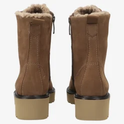 Lace up bootie with warm lining