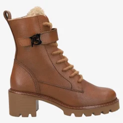 Lace-up bootie with warm lining